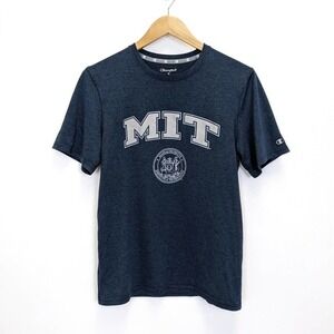 Champion Women's College MIT Short Sleeve T-shirt Top In Grayish Blue